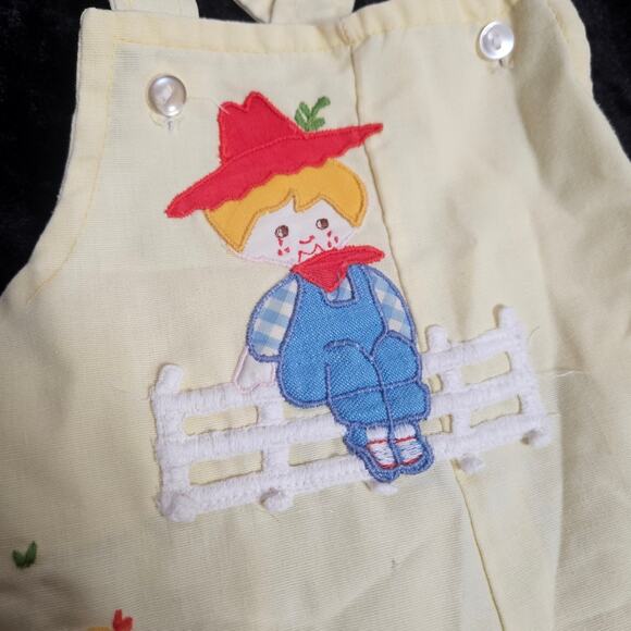 VTG Boys Chicken Embroidered Applique Overalls with ABC Jacket, size 3 months - Picture 5 of 13